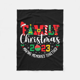 Family Christmas 2023 Matching Squad Santa Elf Fun Fleece Blanket