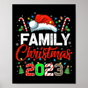 Family Christmas 2023 Matching Squad Santa Elf Fun Poster