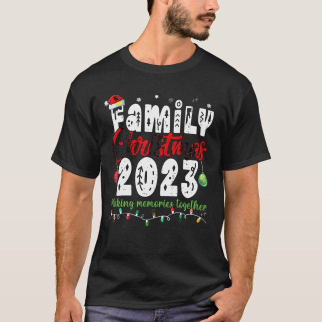 Family Christmas 2023 Matching Squad Santa Elf Fun T-Shirt (Front)