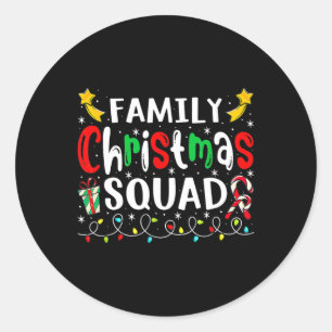 Family Christmas 2023 Santa Hat Crew Fun Women Men Classic Round Sticker