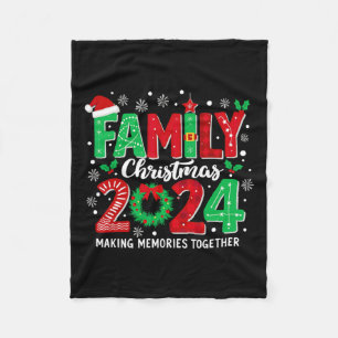 Family Christmas 2024 Chrismas Crew Xmas Family Ma Fleece Blanket