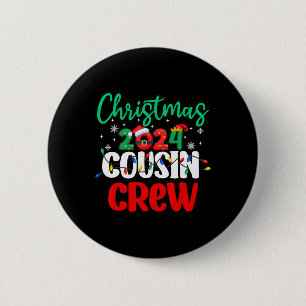 Family Christmas 2024 Cousin Crew Matching Squad S 6 Cm Round Badge