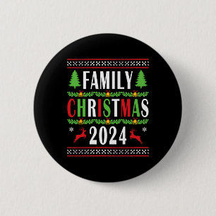 Family Christmas 2024 Funny Matching Xmas Tree  6 Cm Round Badge