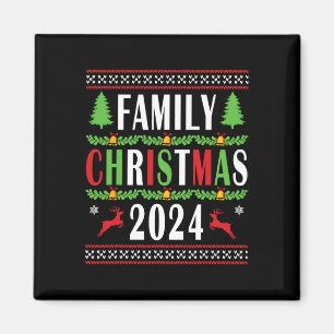Family Christmas 2024 Funny Matching Xmas Tree  Magnet