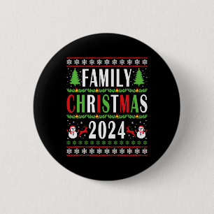 Family Christmas 2024 Funny Matching Xmas Tree Wit 6 Cm Round Badge