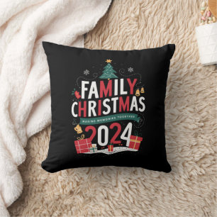 Family Christmas 2024 Making Memories Together Cushion