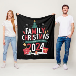 Family Christmas 2024 Making Memories Together Fleece Blanket