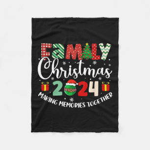 Family Christmas 2024 Making Memories Together Xma Fleece Blanket