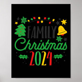 Family Christmas 2024 Matching Gift Santa Xmas Poster