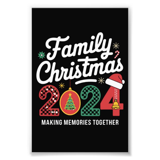 Family Christmas 2024 Matching Outfit Xmas Squad  Photo Print (Front)