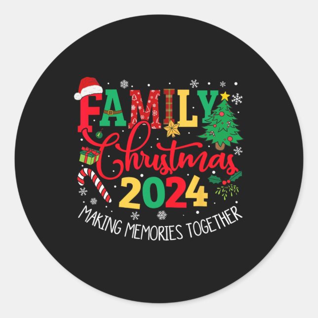 Family Christmas 2024 Matching Outfit Xmas Squad S Classic Round Sticker (Front)