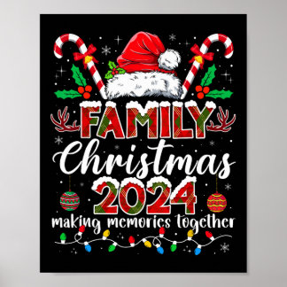 Family Christmas 2024 Matching Squad Santa Elf Fun Poster