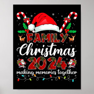 Family Christmas 2024 Matching Squad Santa Elf Fun Poster