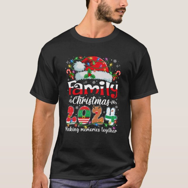 Family Christmas 2024 Matching Squad Santa Elf Fun T-Shirt (Front)