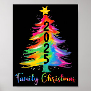 Family Christmas 2025 Colour Xmas Tree Matching Fa Poster