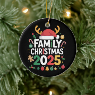 Family Christmas 2025 Crew Group Matching Family  Ceramic Tree Decoration