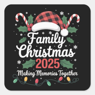 Family Christmas 2025 Crew Group Matching Family  Square Sticker