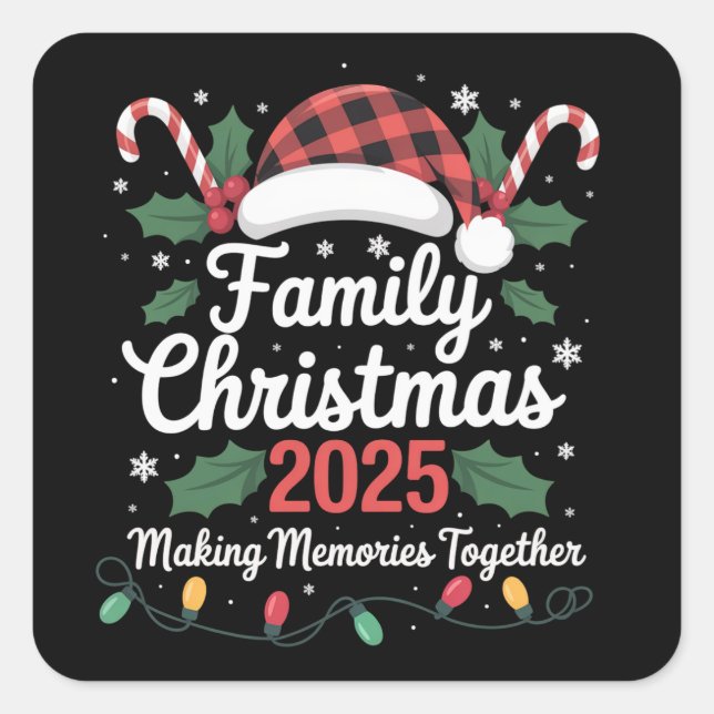 Family Christmas 2025 Crew Group Matching Family  Square Sticker (Front)