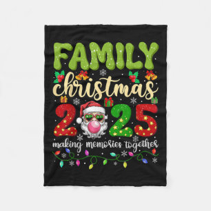 Family Christmas 2025 Funny Xmas Tees Matching Squ Fleece Blanket