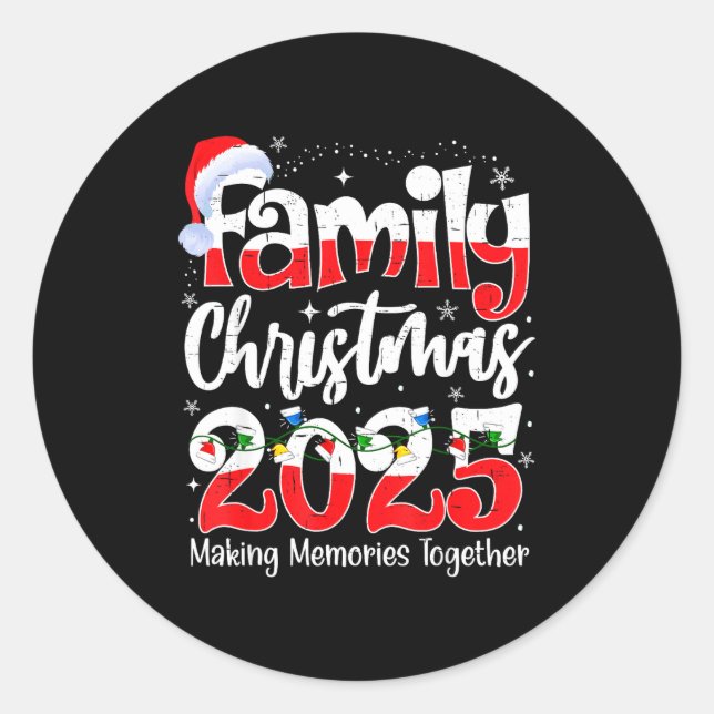 Family Christmas 2025 Matching Family Christmas 20 Classic Round Sticker (Front)