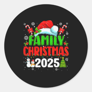 Family Christmas 2025 Matching Outfit Santa Squad  Classic Round Sticker