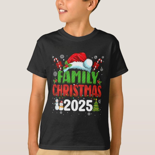 Family Christmas 2025 Matching Outfit Santa Squad  T-Shirt (Front)
