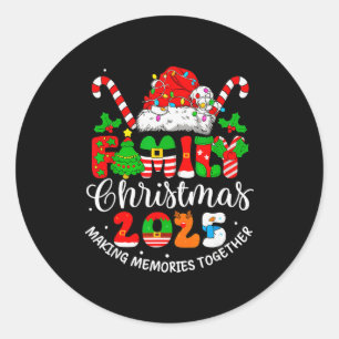 Family Christmas 2025 Matching Outfit Xmas  Classic Round Sticker