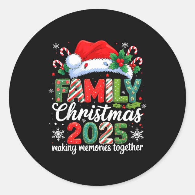 Family Christmas 2025 Matching Outfit Xmas Squad S Classic Round Sticker (Front)