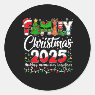 Family Christmas 2025 Matching Outfit Xmas Squad S Classic Round Sticker