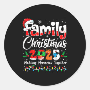 Family Christmas 2025 Matching Outfit Xmas Squad S Classic Round Sticker