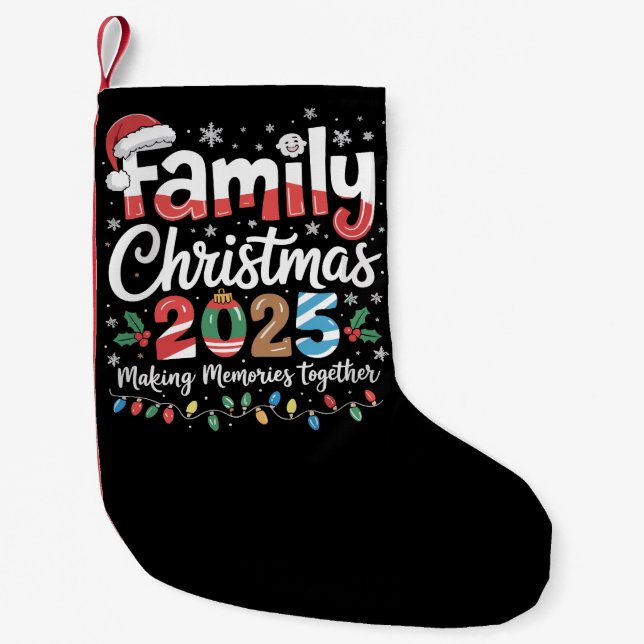 Family Christmas 2025 Matching Outfit Xmas Squad  Small Christmas Stocking (Front)