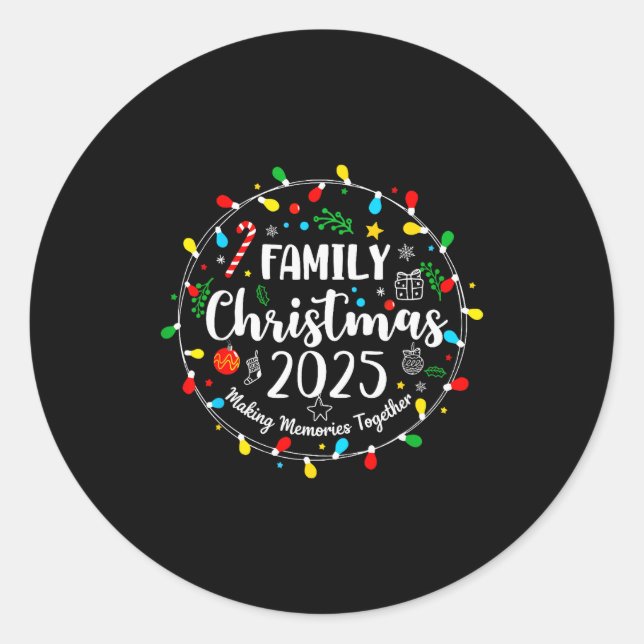 Family Christmas 2025 Matching Santa Tee Xmas Paja Classic Round Sticker (Front)