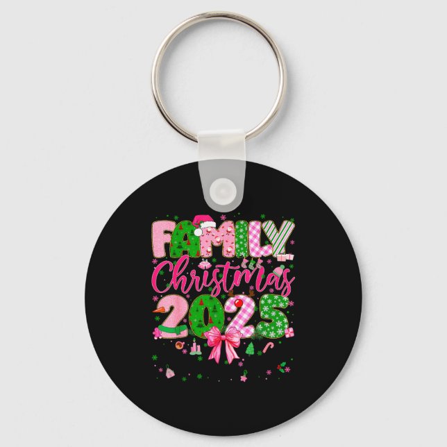 Family Christmas 2025 Matching Tee Xmas Pajamas Gi Key Ring (Front)