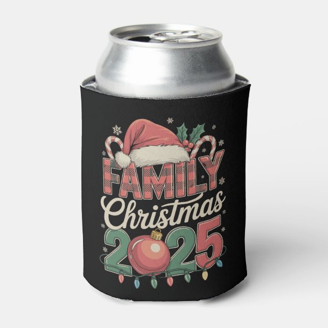 Family Christmas 2025 Matching Xmas Holiday Can Cooler (Can Front)