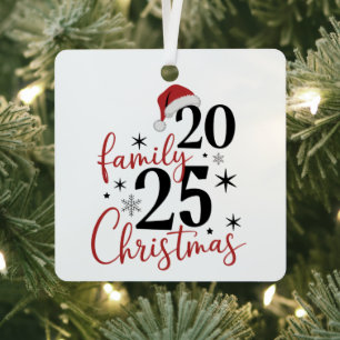 Family Christmas 2025 Squad Reunion Matching Metal Tree Decoration