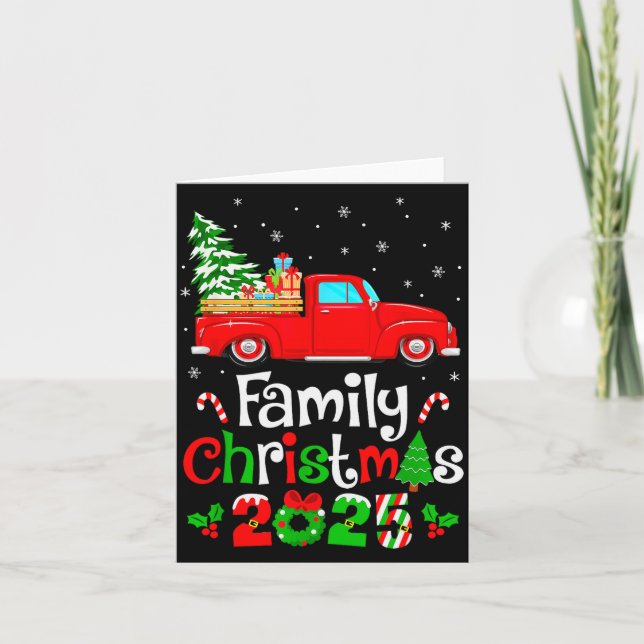 Family Christmas 2025 Truck Tree Squad Matching Xm Card (Front)