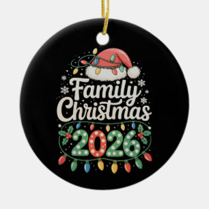 Family Christmas 2026 Matching Holiday Xmas Santa Ceramic Tree Decoration