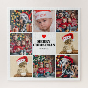 Family Christmas 8 Photo Collage Jigsaw Puzzle