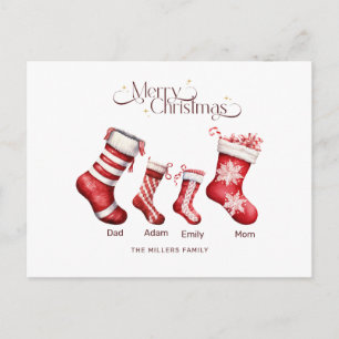 Family Christmas Card Personalised Merry Christmas