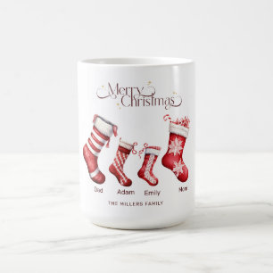 Family Christmas Card Personalised Merry Christmas Coffee Mug