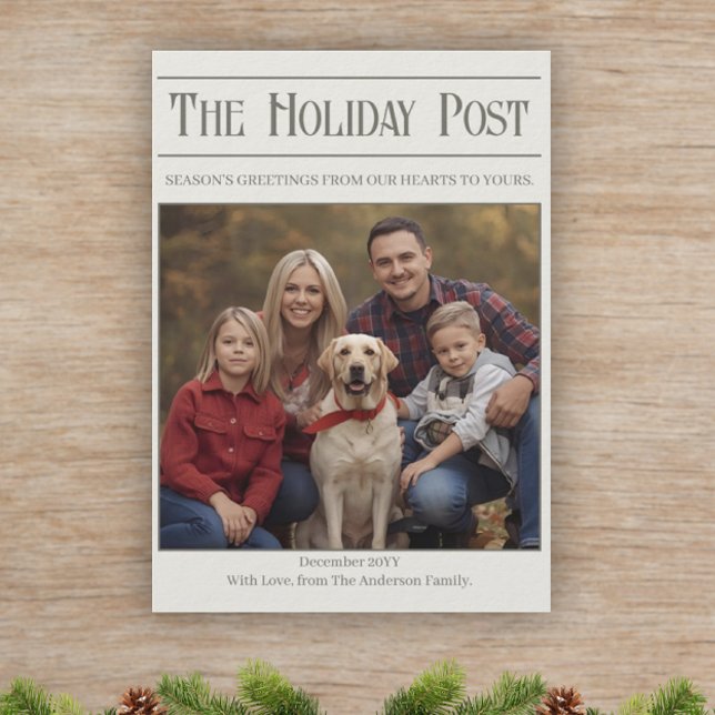 Family Christmas Cards Newsletter - Year Review (Family Photo Holiday Newsletter Custom Template)