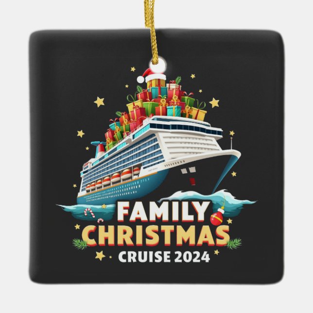 Family Christmas Cruise 2024 Matching Outfit Ceramic Ornament (Front)