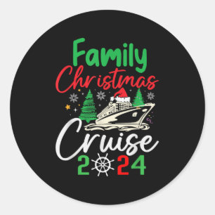 Family Christmas Cruise 2024 Merry Cruisemas Boat Classic Round Sticker