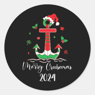 Family Christmas Cruise 2024 Merry Cruisemas Xmas  Classic Round Sticker