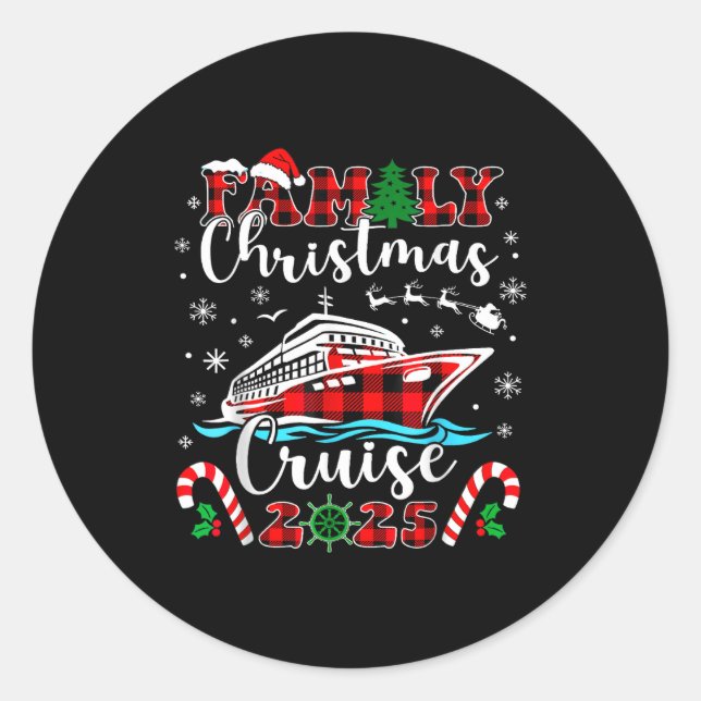 Family Christmas Cruise 2025 Matching Family Cruis Classic Round Sticker (Front)