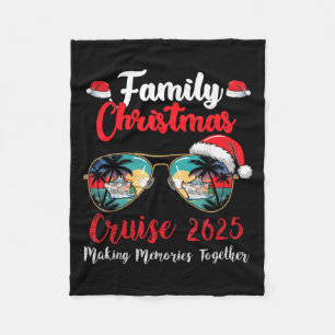 Family Christmas Cruise 2025 Merry Cruisemas Boat Fleece Blanket