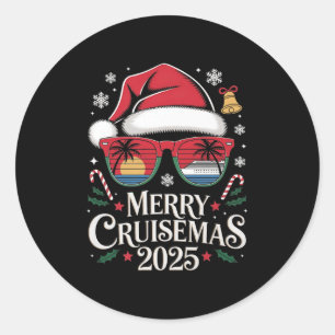 Family Christmas Cruise 2025 Merry Cruisemas Xmas  Classic Round Sticker