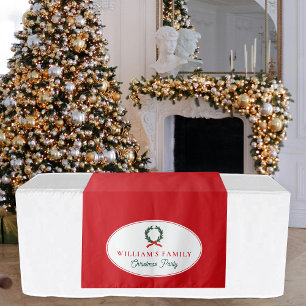 Family Christmas Dinner Party Buffet Table Runner Tapestry