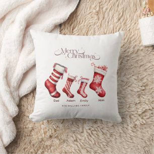 Family Christmas gift Personalised Merry Christmas Cushion
