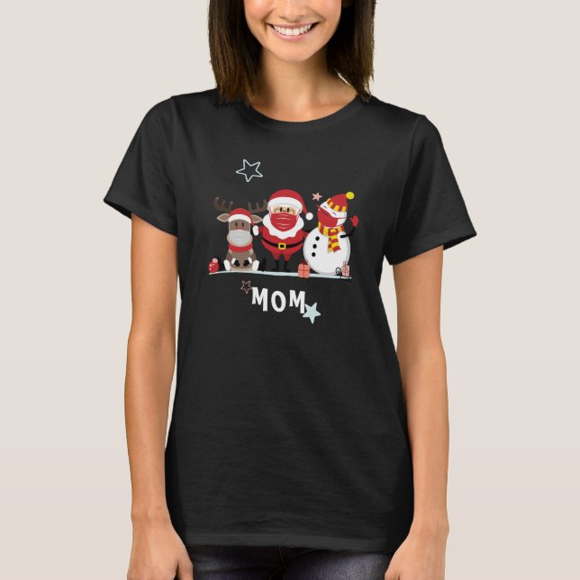Family Christmas Holiday Personalised Mum T-Shirt (Front)